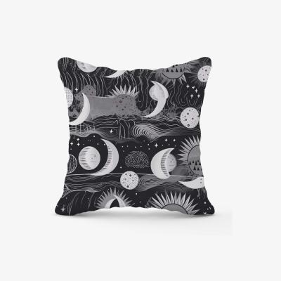 The Range Abstract Black White Moon and Sun Cushion - Grey / 45cm