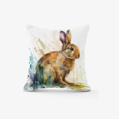 The Range Rabbit Splash Watercolour Cushion - Yellow