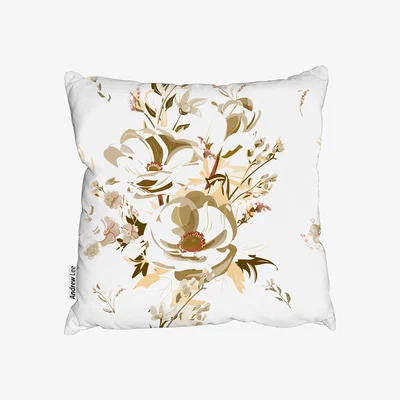 The Range Golden Flower Print Cushion - Yellow / 45cm