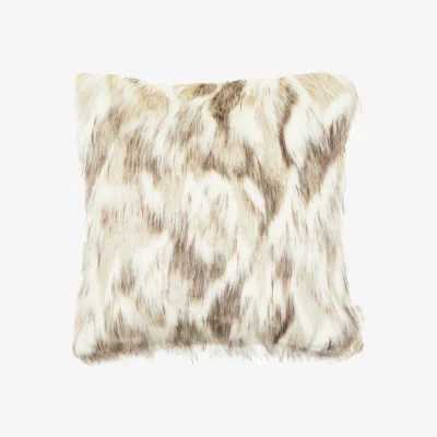 The Range Bosie Lamina Natural Fur Square Fur Cushion - White