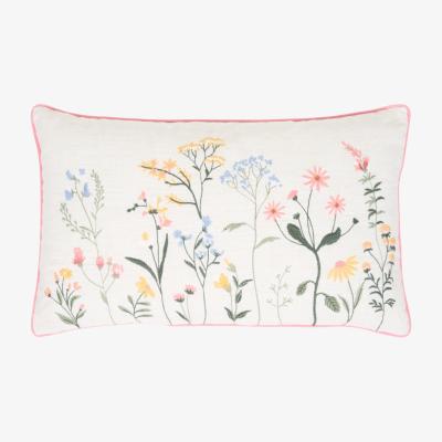 The Range Posie Embroidered Cushion - White