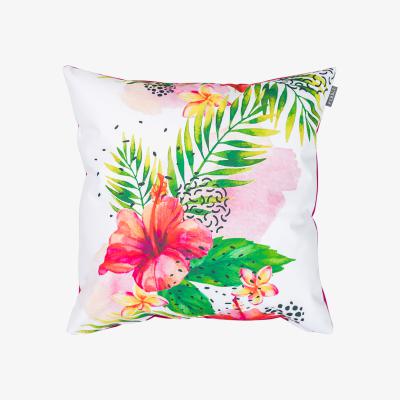 The Range Exotic Floral Print Outdoor Cushion - Floral/Pink Reverse