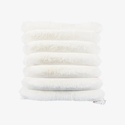 The Range Divante Verbier Faux Fur Cushion - Ivory