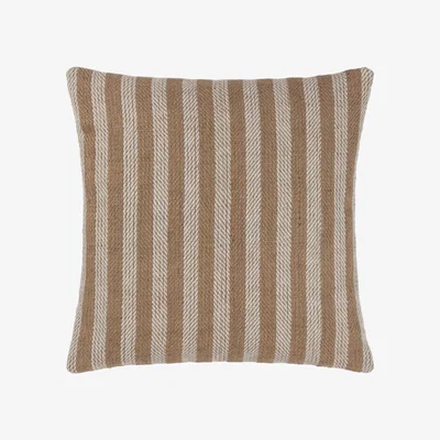 The Range Strata Stripe Woven  Polyester Filled Cushion - Natural