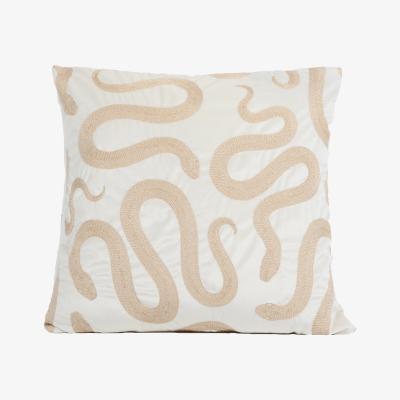 The Range Embroidered Snakes Cushion - Gold