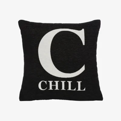 The Range Words 'Chill' Black Cushion - Black