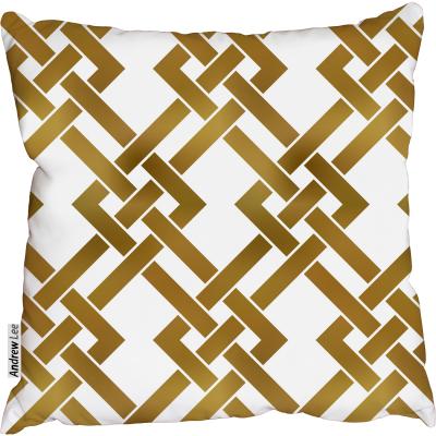 The Range Golden twisted strips Cushion - Yellow / 60cm