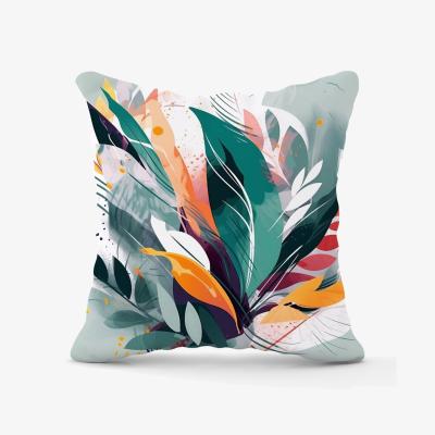 The Range Coloured Abstrace Feather Leaves Outdoor Cushion - Green / 60cm