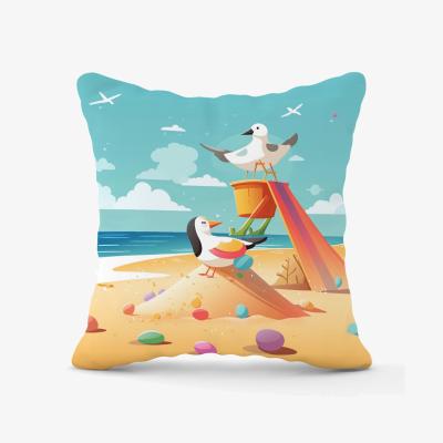 The Range Seagulls On A Beach Holiday Outdoor Cushion - Yellow / 45cm