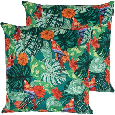 The Range Parrot Print Outdoor Cushion (Set of 2) - Green
