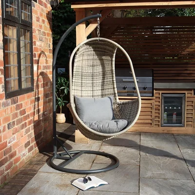 The Range Wentworth Hanging Pod 3mm Round Weave including Cushions  - Beige