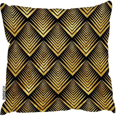 The Range Golden art deco Cushion - Yellow / 60cm