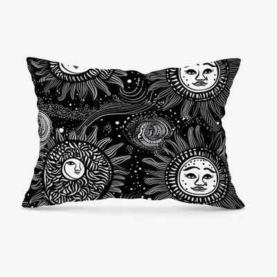 The Range Moon and Sun White Black Cushion - Black / 28cm