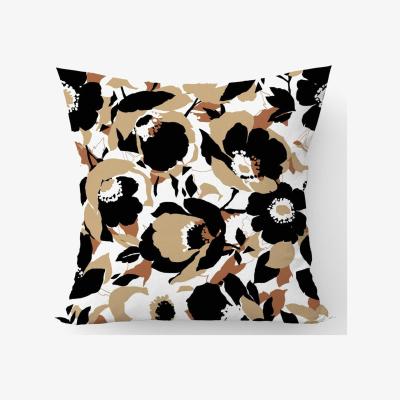 The Range Modern Flower Pattern Cushion - Brown / 45cm