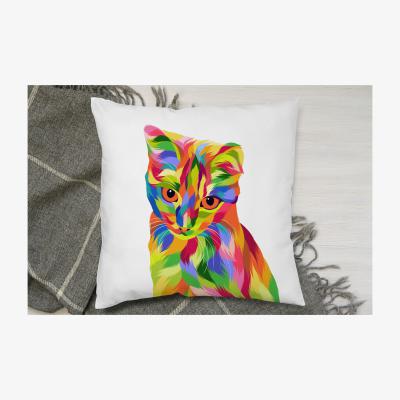 The Range Animal Cat Illustration Pop Art Cushion - Green / 60