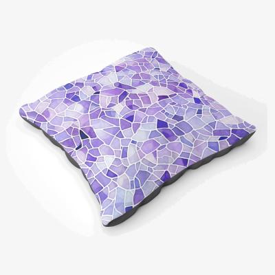 The Range Purple and White Mosaic Design Floor Cushion - Purple