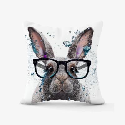 The Range Rabbit With Glasses Splashart Outdoor Cushion - Grey / 60cm
