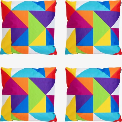 The Range Technicolour Geometric Outdoor Cushion (Set of 4) - Pink