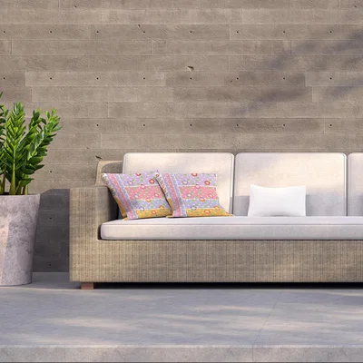 The Range Bohemian Chic  Ink Pattern With Boho Feathers Outdoor Cushion - Pink / 60cm