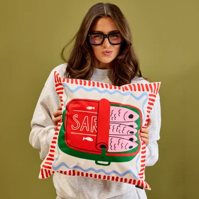 The Range Cushion 43x43cm Sardine Print