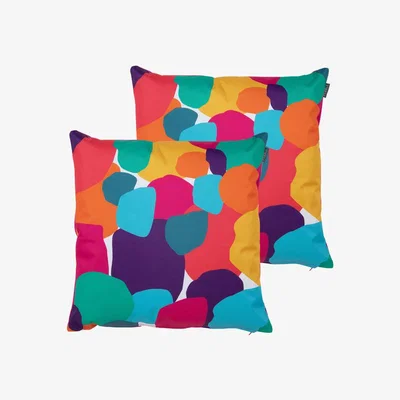 The Range Abstract Bright Outdoor Cushion (Set of 2) - Pink