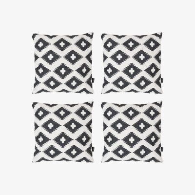 The Range Geometric Diamond Print Outdoor Cushion (Set of 4) - White