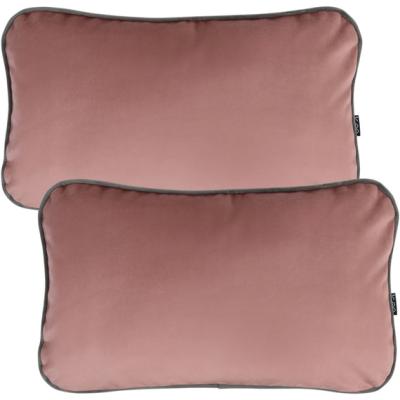 The Range Two-Tone Plush Velvet Lumbar Cushion 50x30cm, 2 Pack - Pink