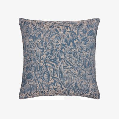 The Range Grantley Jacquard Piped Cushion - Wedgewood / 80 Feather 20 Polyester / 80 Polyester 20 Feather