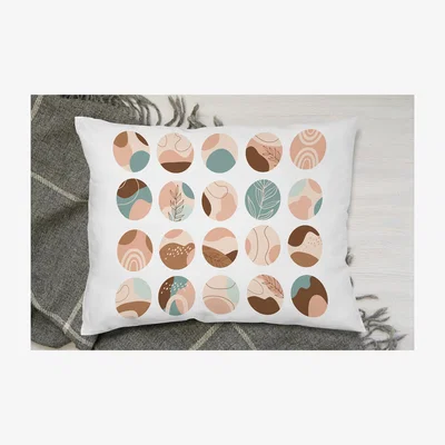 The Range Round Texture And Floral Icons In Pastel Colours Cushion - White