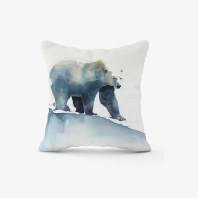 The Range Polar Bear Watercolour Cushion - Yellow
