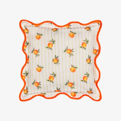 The Range Fruits Oranges Striped Outdoor Cushion - Yellow