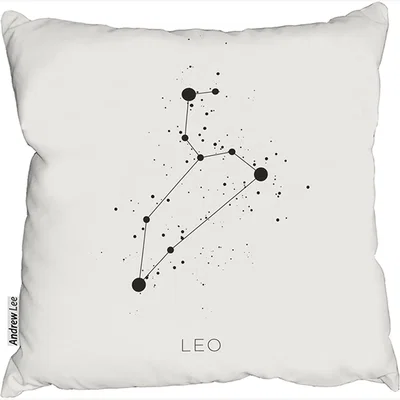 The Range Star Constellation Zodiac Leo Stylish Cushion - White / 60cm