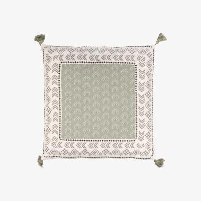 The Range Nyala Embroidered Cushion Green