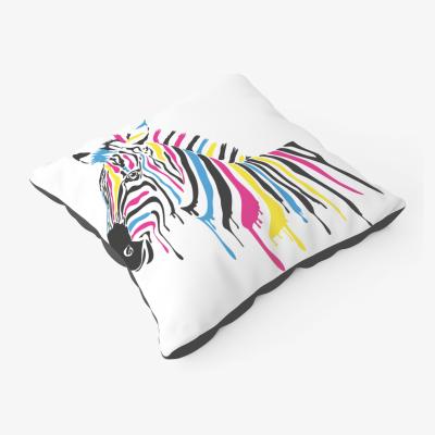 The Range Multi Coloured Zebra Floor Cushion - Pink
