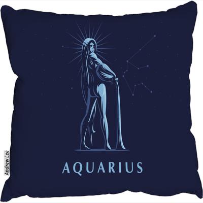 The Range Sign Of The Zodiac Aquarius Stylish Cushion - Blue / 60cm
