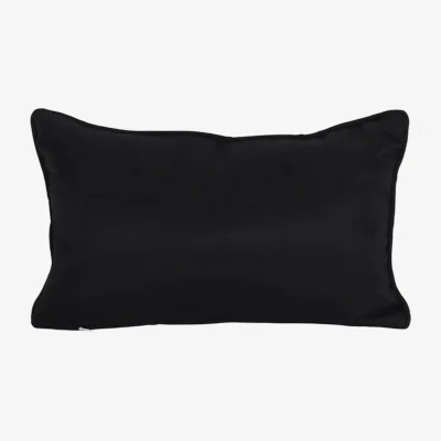The Range Black & White Talking Board Cushion Rectangular Fabric Decor Pillow - Black
