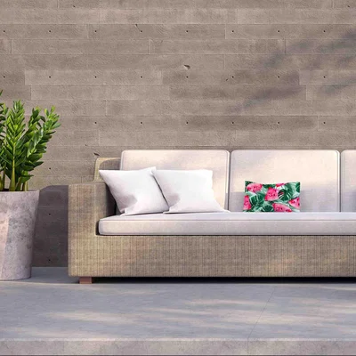 The Range Watermelons and tropical palm leaves Outdoor Cushion - Pink