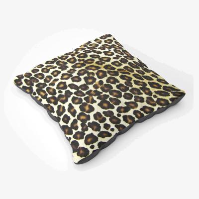 The Range Leopard Hide Print Floor Cushion - Brown