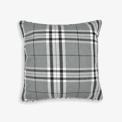 The Range Classic Check Cushion - Grey