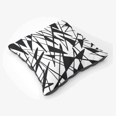 The Range Brush Abstract Pattern Floor Cushion - Grey