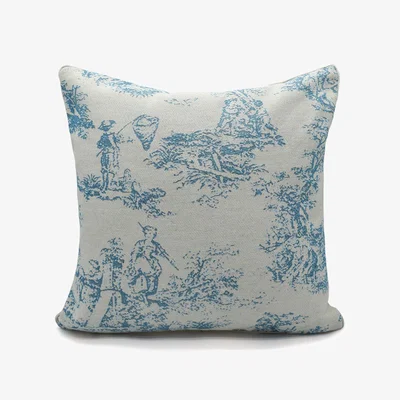 The Range Traditional Toille Cushion - Blue