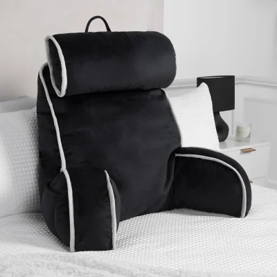 The Range OHS Piped Edge Cuddle Cushion With Head Rest - Black