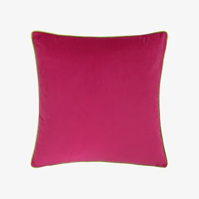 The Range Meridian Velvet Piped Cushion - Hot Pink-Lime / 55cm / Polyester