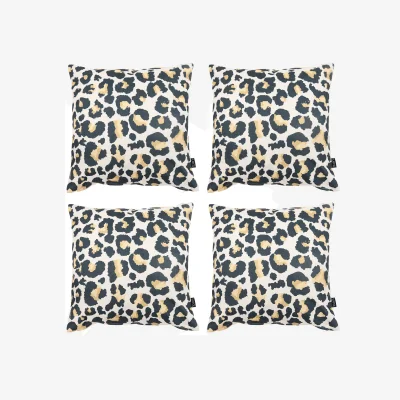The Range icon 43x43cm Cushion, Leopard Print, Set of 4 - Leopard Print