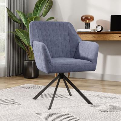 The Range Cushioned Swivel Lounge Chair with Metal Legs - Grey