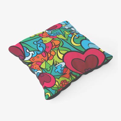 The Range Hippie Psychedelic Pattern Floor Cushion - Blue