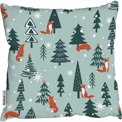 The Range Fir-Trees Snow Outdoor Comfy Cushion - Green / 60cm