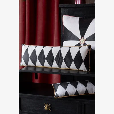 Rockett St George Gold Embroidered Peep Show Cushion