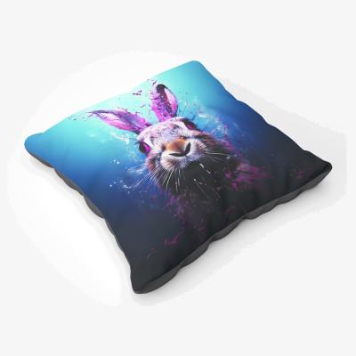 The Range Rabbit Face Splashart Floor Cushion - Blue