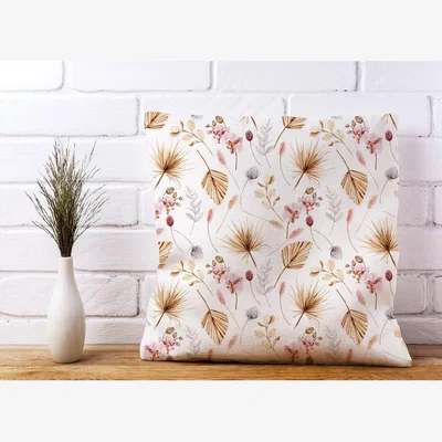 The Range Watercolour Orchids Cushion - Yellow / 45cm